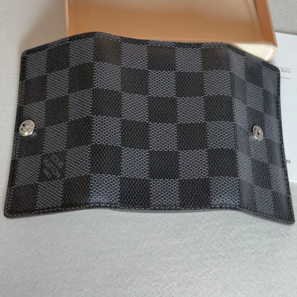 Louis Vuitton Damier Graphite 6 Key Holder Canvas Silver Metal Wallet AUTHENTIC